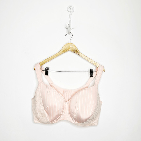CACIQUE LIGHTLY LINED BALCONETTE bra LIGHT PINK underwire womens 46DDD - Picture 1 of 7
